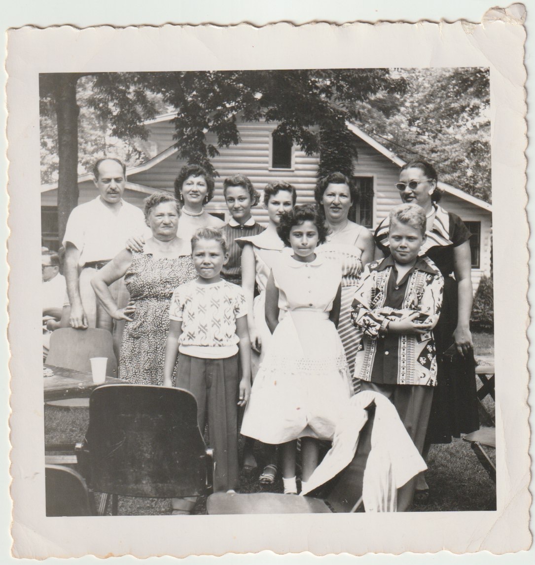 family photo with author Michael Rosen at bottom right